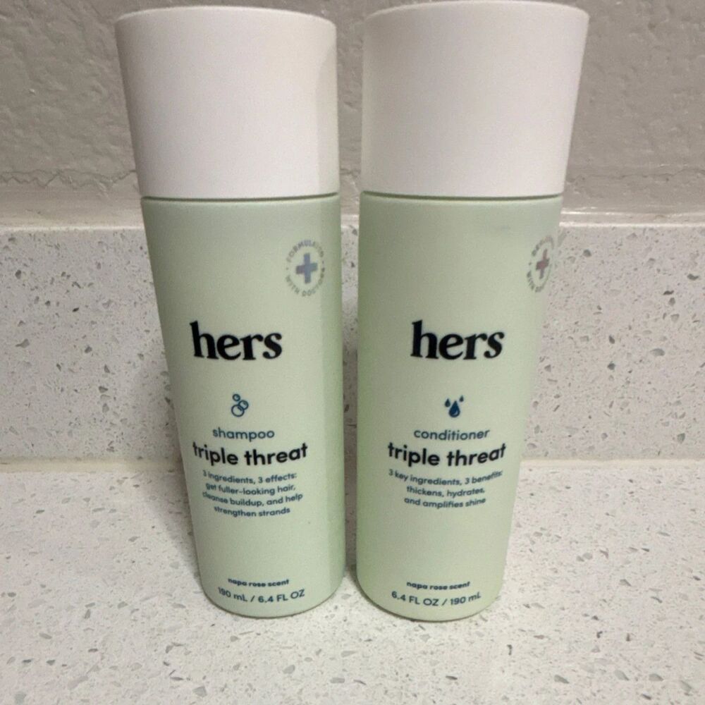 hers Triple Threat Shampoo & Conditioner Napa Rose Scent 6.4 fl oz Sulfate-Free…